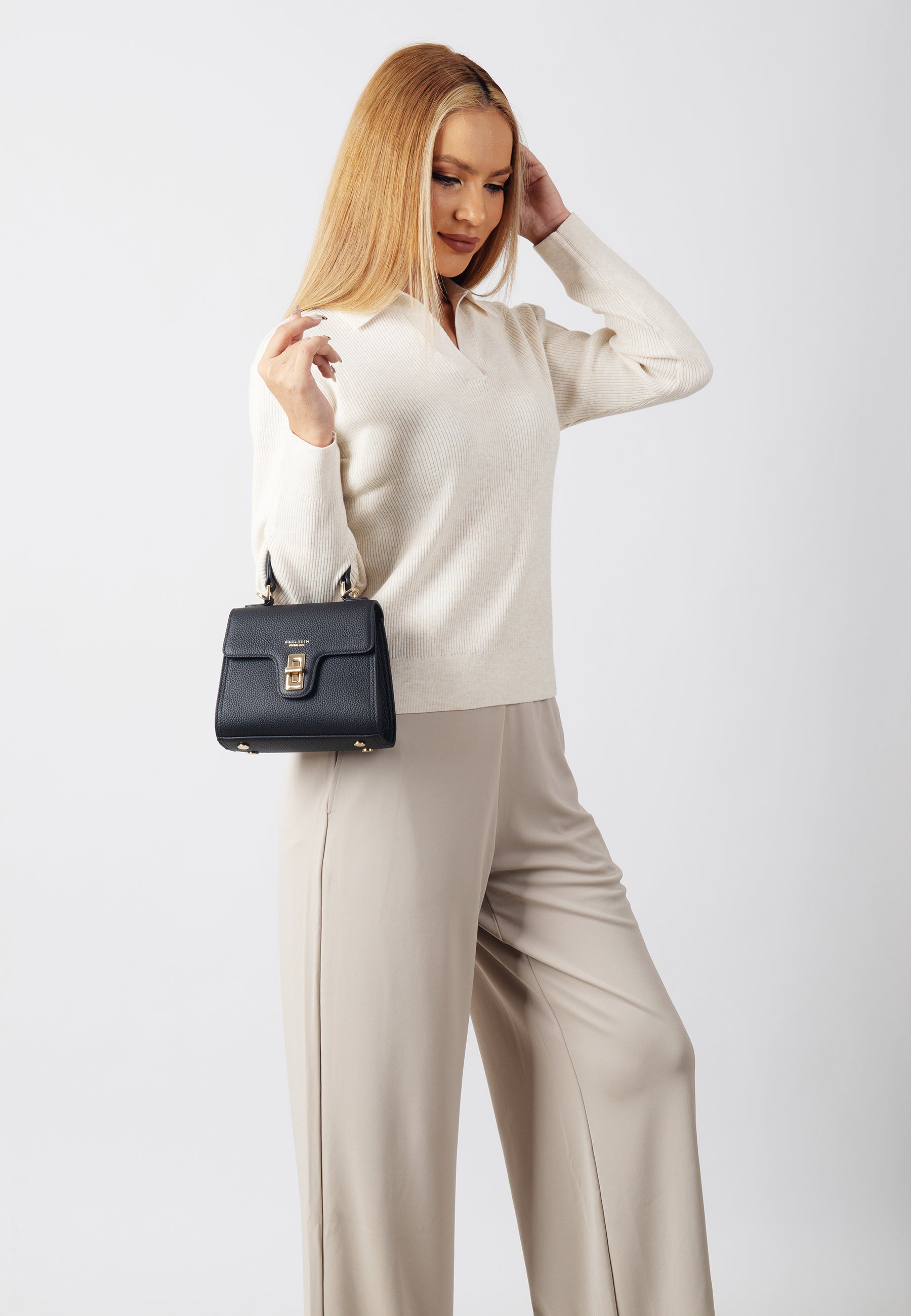 Chloe Genuine Leather Handbag (Black)