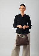 Vera Genuine Leather Handbag (Brown)