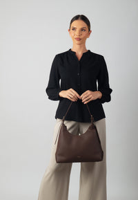 Vera Genuine Leather Handbag (Brown)