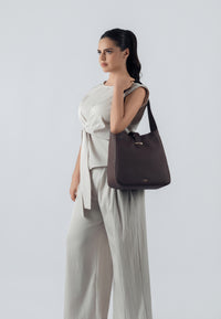 Ellie Genuine Leather Handbag (Brown)