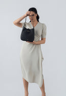 Emily Genuine Leather Handbag (Black)