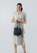 Emily Genuine Leather Handbag (Black)