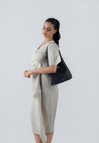 Emily Genuine Leather Handbag (Black)