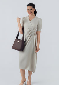 Emily Genuine Leather Handbag (Brown)