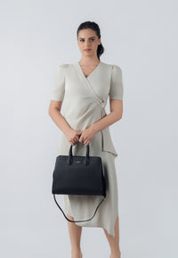 Nora Genuine Leather Handbag (Black)