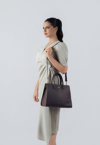 Nora Genuine Leather Handbag (Brown)