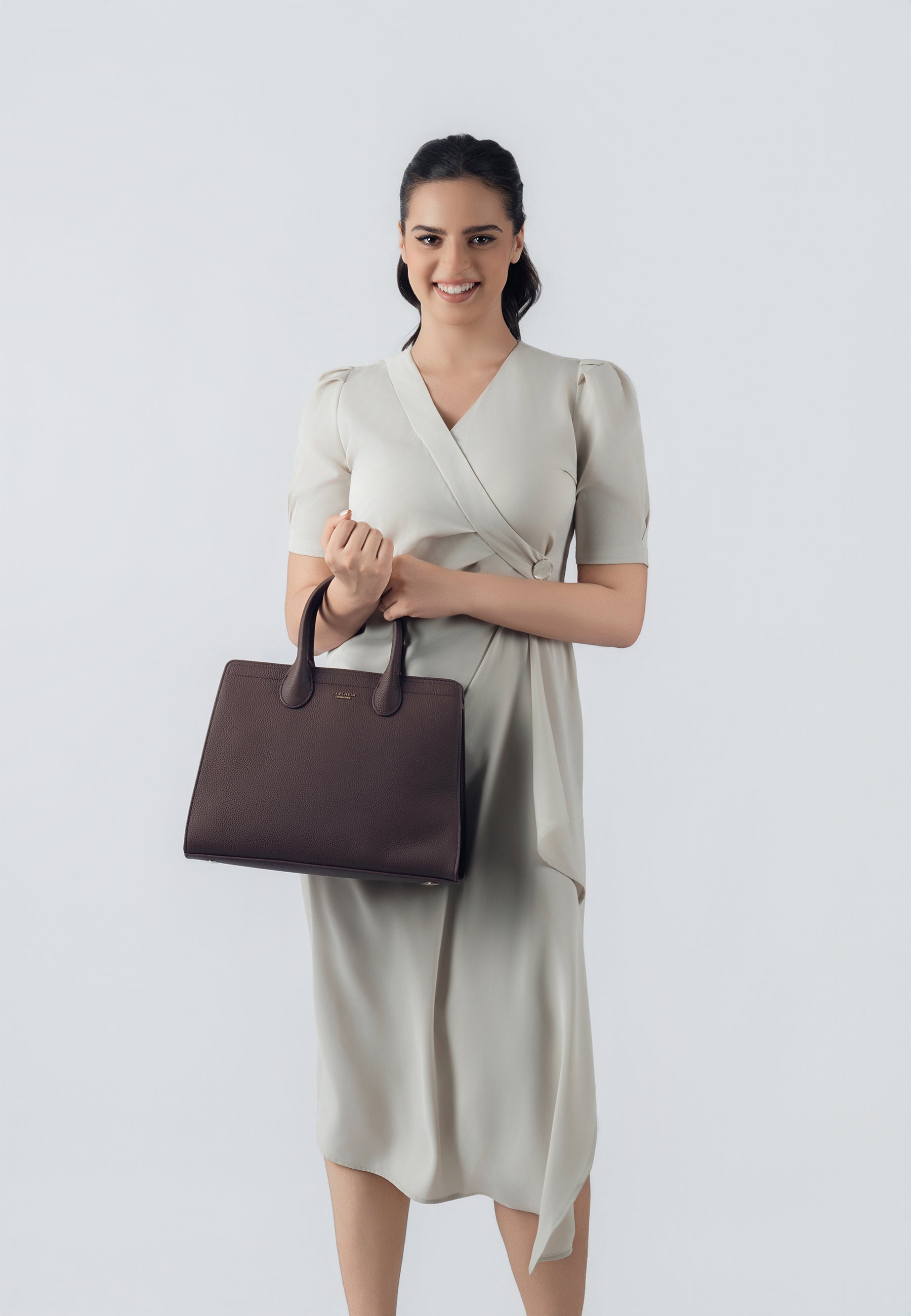 Nora Genuine Leather Handbag (Brown)