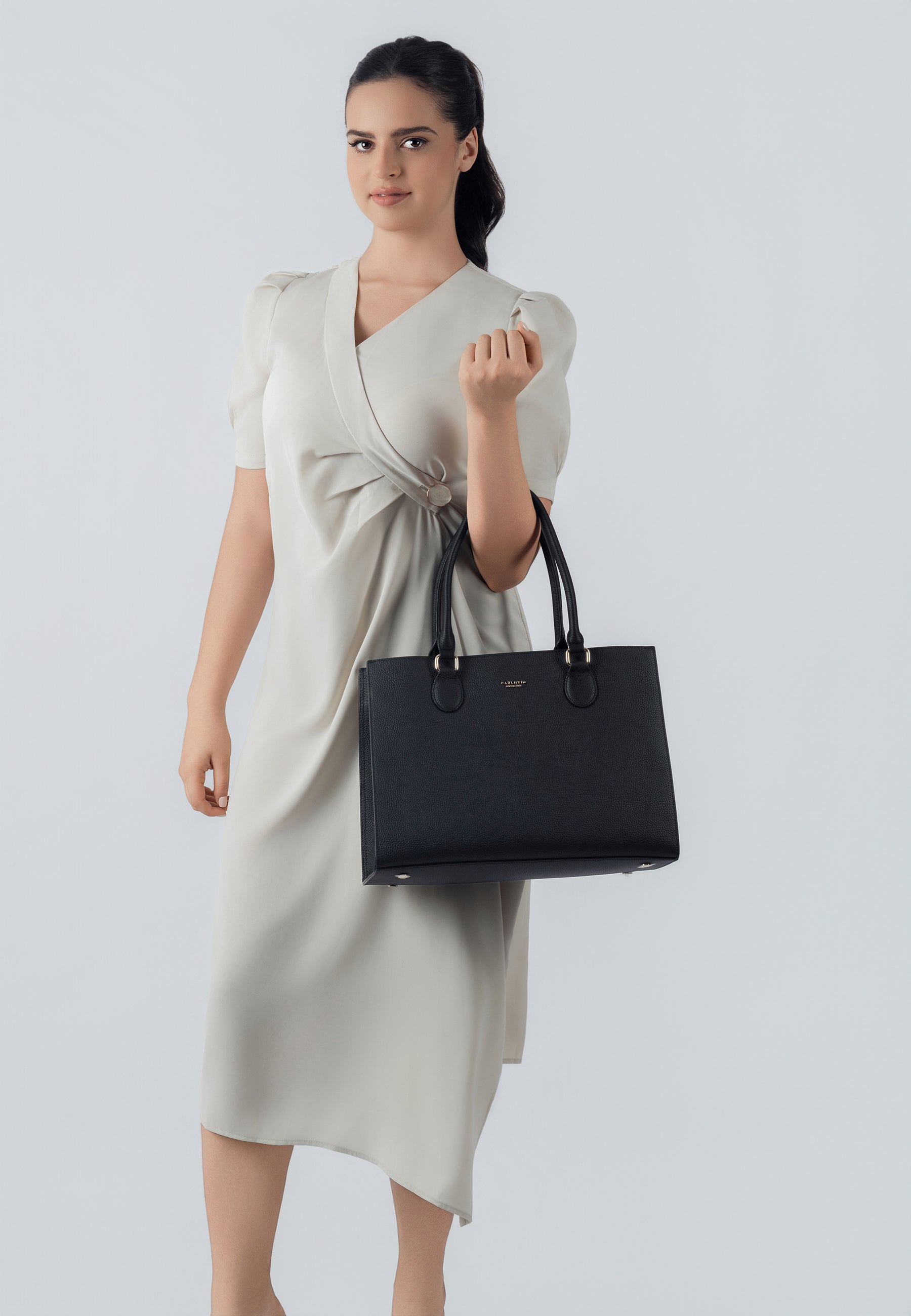 Annabelle Genuine Leather Handbag (Black)