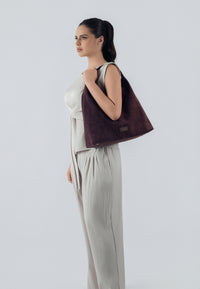 Eliana Suede Handbag (Brown)
