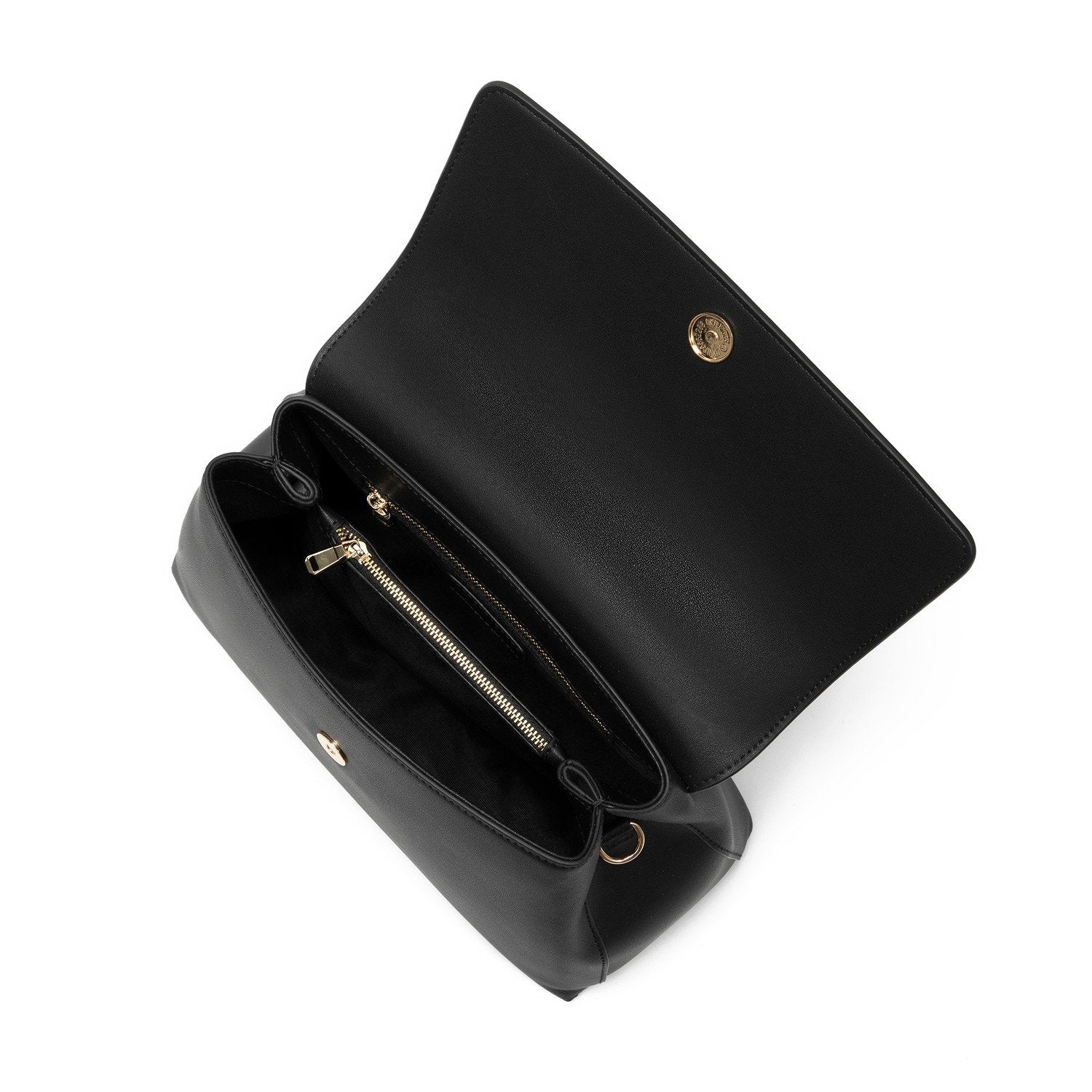 Sophia Genuine Leather Handbag (Black)