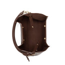 Velvet Genuine Leather Handbag (Brown)