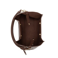 Velvet Genuine Leather Handbag (Brown)