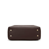 Velvet Genuine Leather Handbag (Brown)