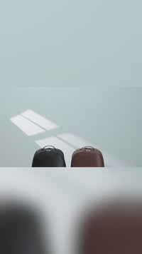 Louvre Genuine Leather Backpack (Black)