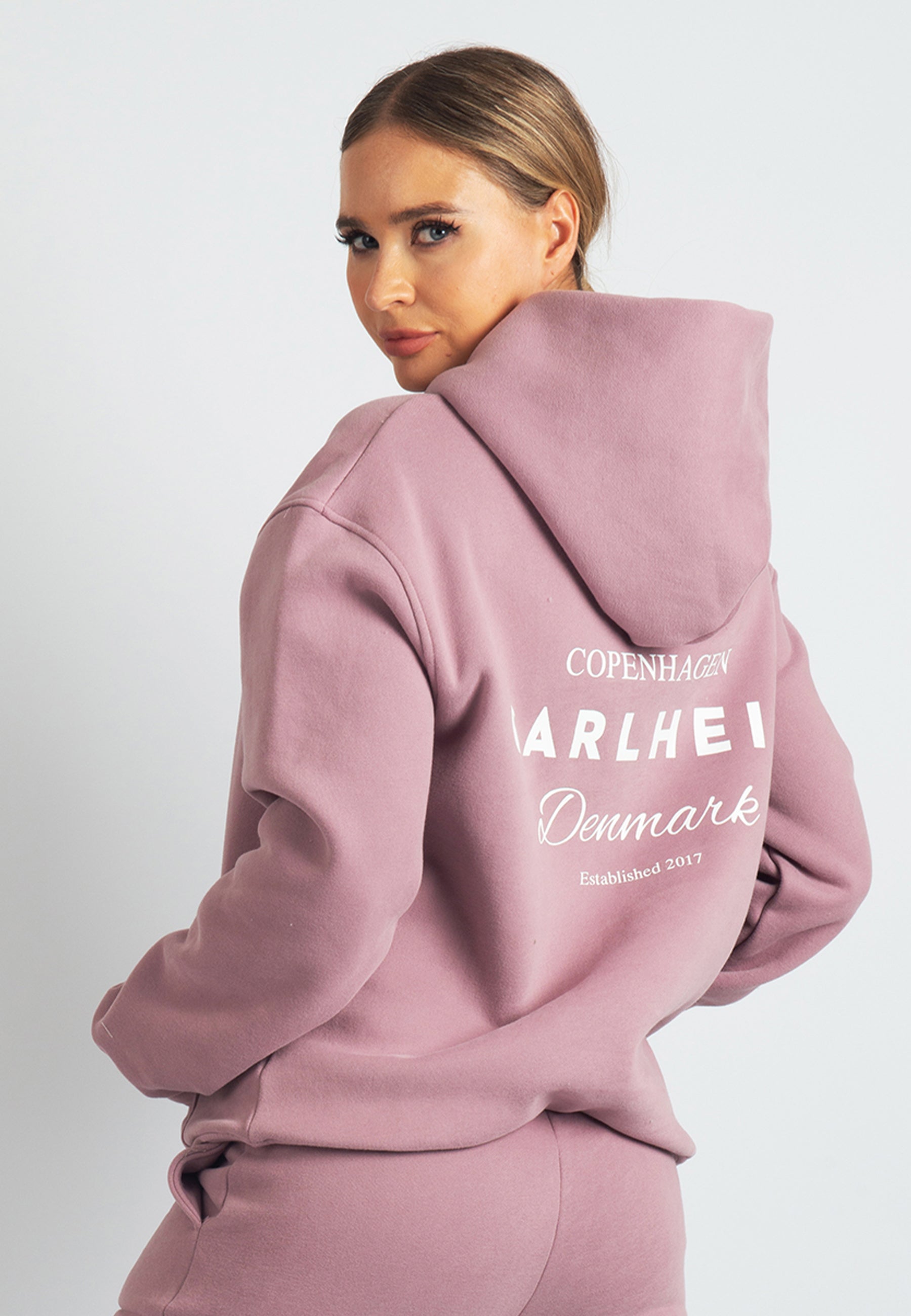 Harper Branded Hoodie (Dusty Pink)